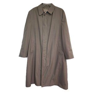 Vintage Mens Trench Coat Overcoat Hart Schaffner and Marx 42R Medium Vtg 60s